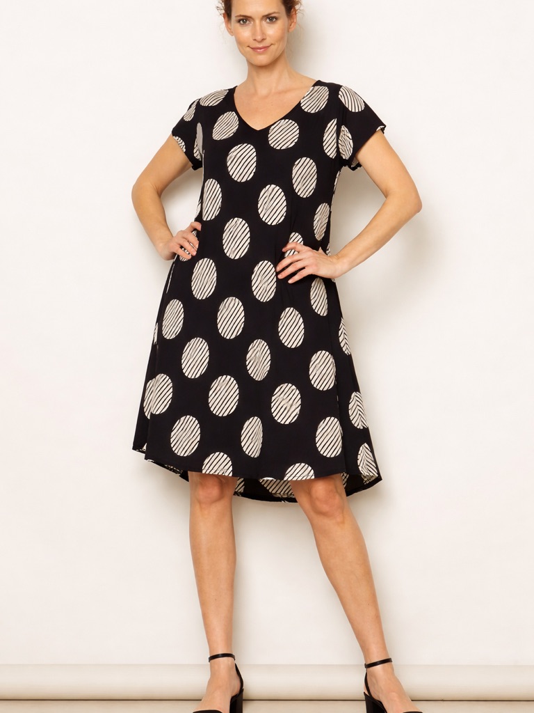 Masai Black And White Polka Dot Dress (158)